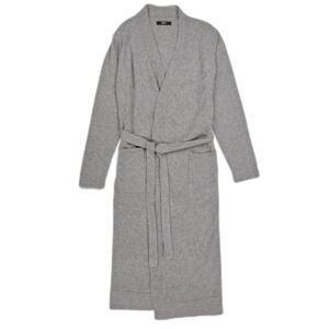 NEW Quince Mongolian Cashmere Robe Cardigan Grey Minimal Lounge Quiet Luxury